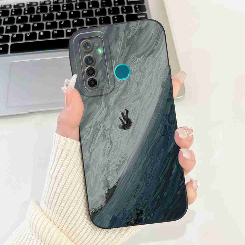 Für Realme 5 Pro Hülle Niedliche Panda-Blumen-Abdeckungen Weiche Silikonhüllen Für Realme 5 Realme5 Pro Stoßfeste Rückseite Fundas