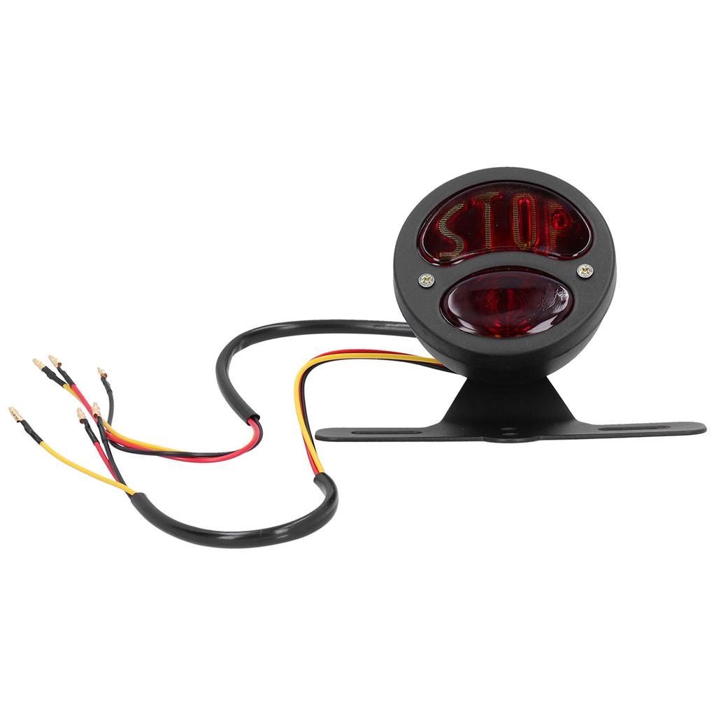 DC12V Vintage Taillight Brake STOP Lamp with License Plate Bracket Universal Fit for Yamaha Motorcycle