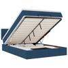Ottoman Bed with Mattress & LEDs Blue 140x190 cm Fabric