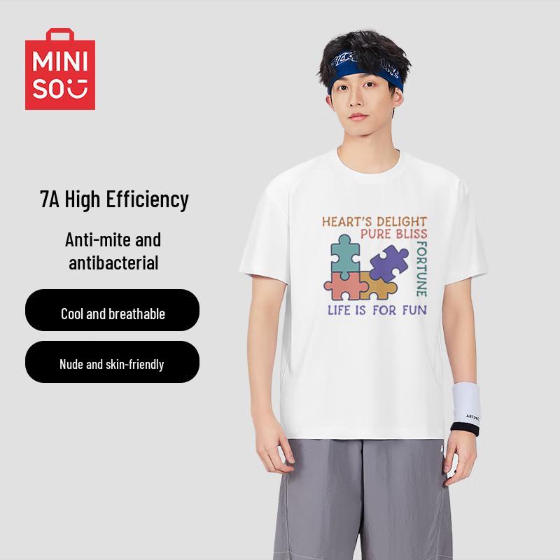 MINISO Men s Color Puzzle Antimicrobial Crew Neck T-Shirt L 1590₽
