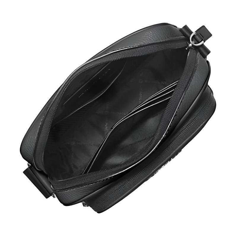 Michael Kors COOPER Borsa a tracolla in pelle con finitura martellata Argento Accessori Uomo Nero