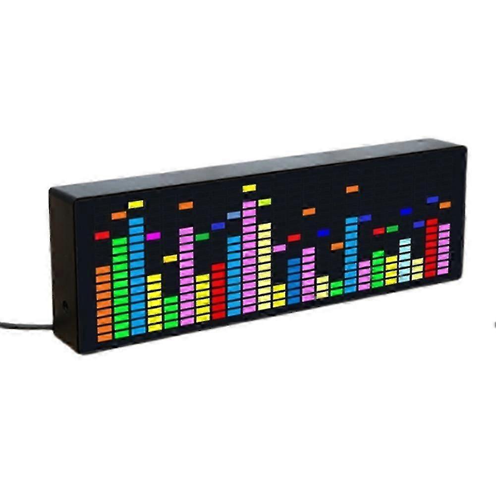 LED Hudební Spektrum Rytmická Světla Hlasový Senzor 1624 RGB Indikátor Úrovně Atmosféry S Displejem Hodin