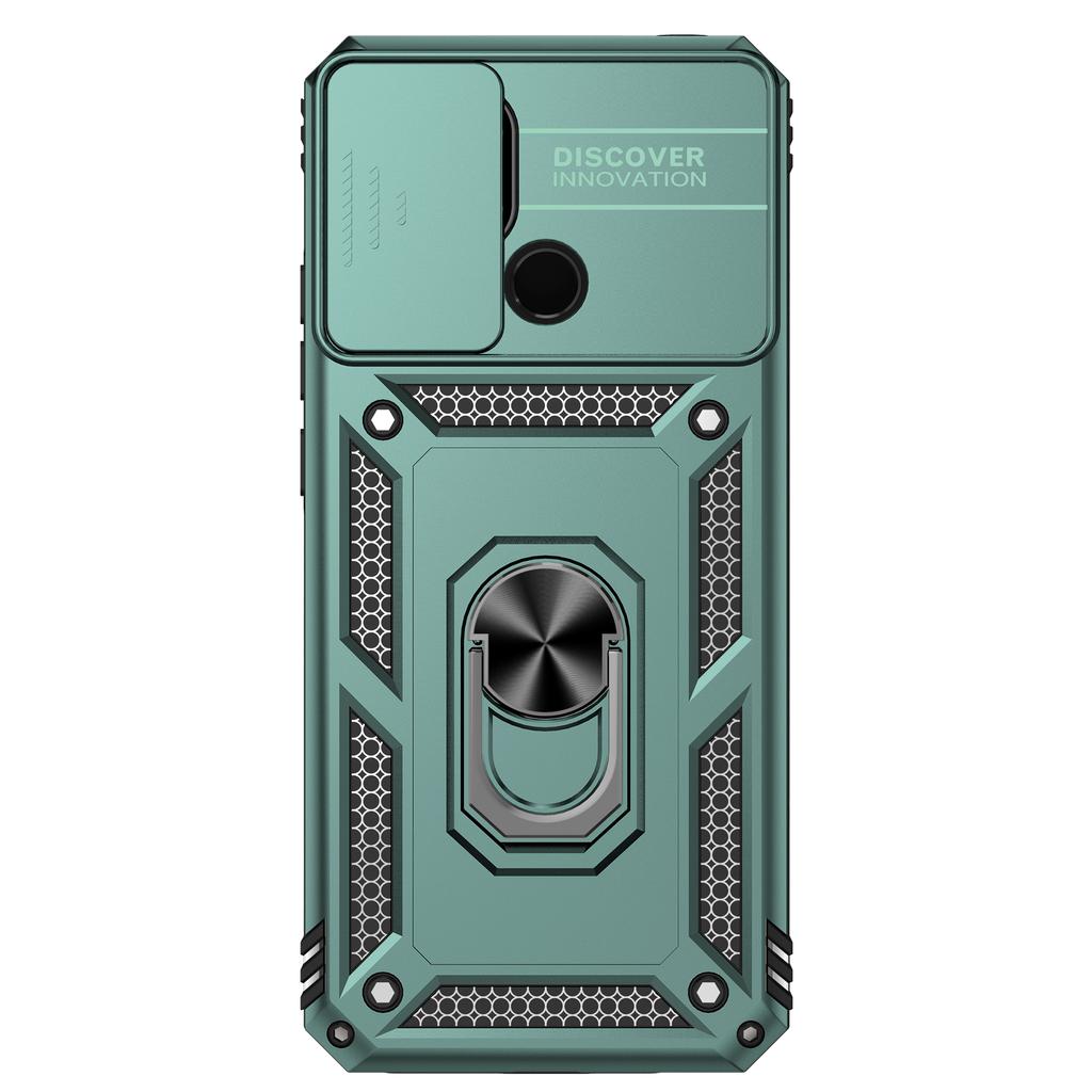 For Xiaomi Redmi 10C/Xiaomi Poco C40 Armor Phone Case Camera Lens Protection Metal Ring Stand Shockproof Case
