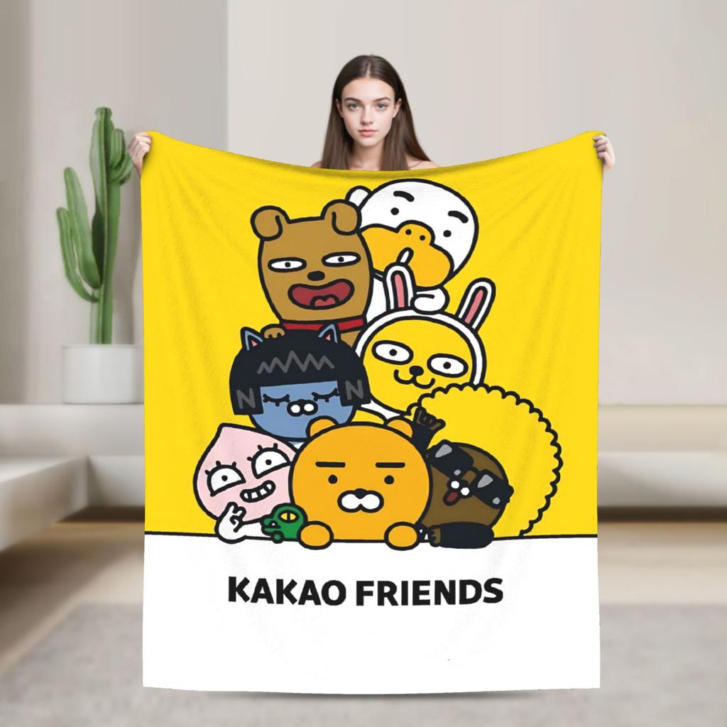 K-Kakaos F-Friends Ryan Blanket Super Soft Fashion Plush Bedding Throws For Outdoor Travel Office Flannel Bedspread Bed Cover