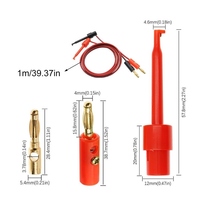Multifunctional Banana Plug To Electric Hook Clip Test Leads with Copper Cores Suitable for Efficient Electrical Testing