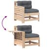 Garden Sofa with Armrests and Cushions Solid Pine Wood