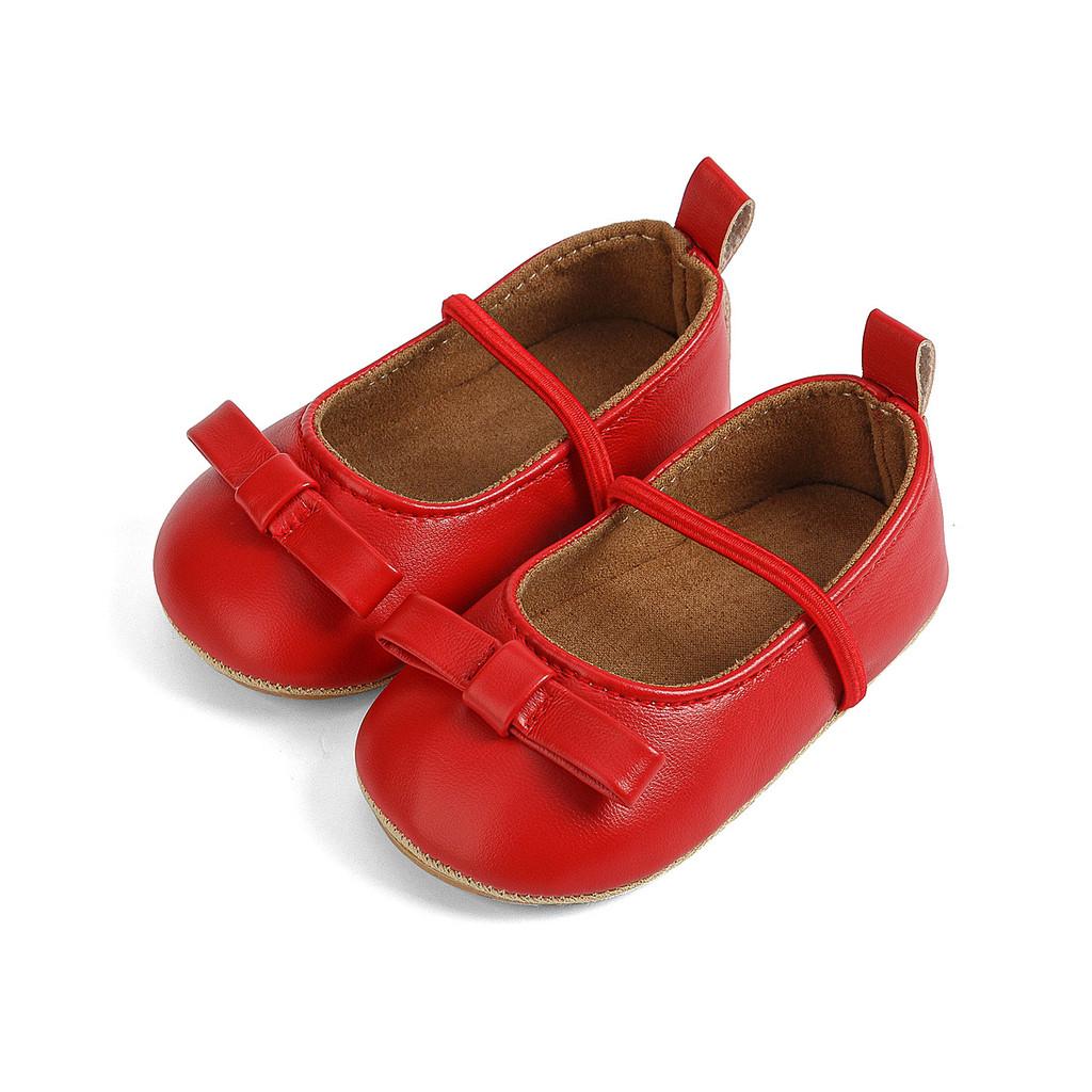 Sapatos de Bebê Princesa Cor Sólida Com Decoração de Laço Para Menina Pequena Moda
