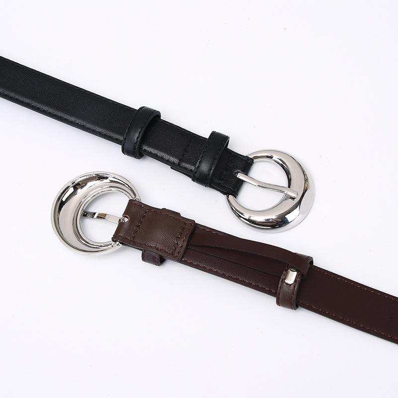 Simple And Fashionable Versatile Light Luxury First-Layer Cowhide Needle Buckle Belt Women'S Leather High-End Casual Pants Belt Women'S Trendy