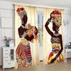 2pcs- Bohemian-style women's pattern printed curtains   window decorations   home decorations   room decorations