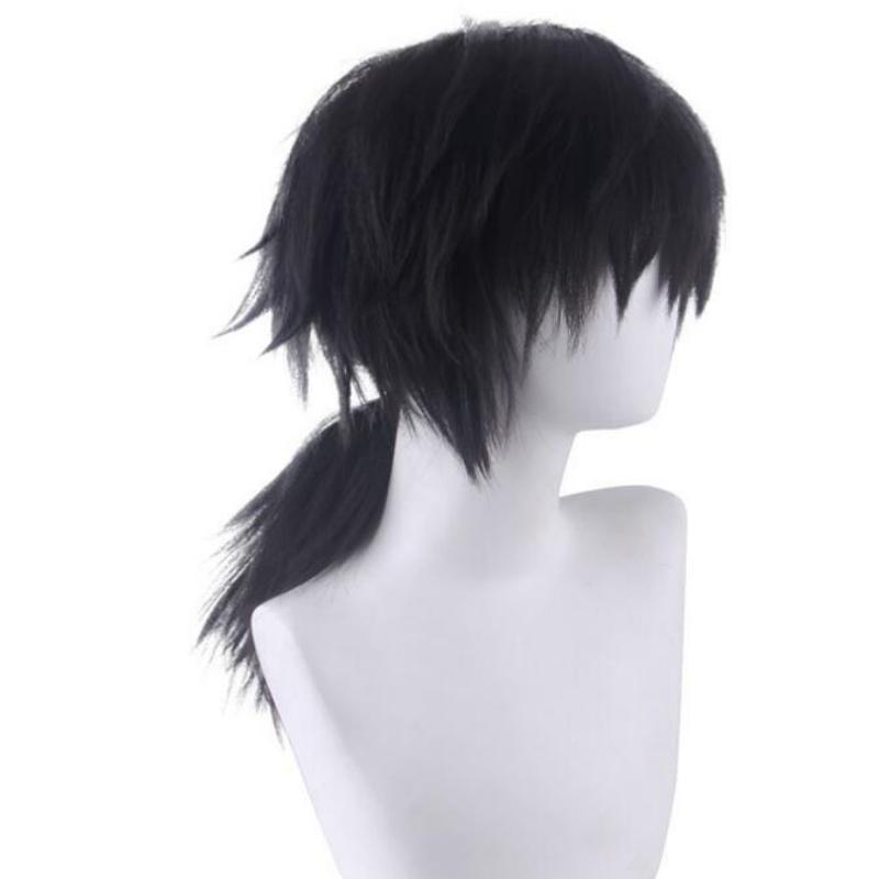 60 см Demon Slayer Kimetsu no Yaiba Tomioka Giyuu черный парик с хвостиком Косплэй костюм — фото 4