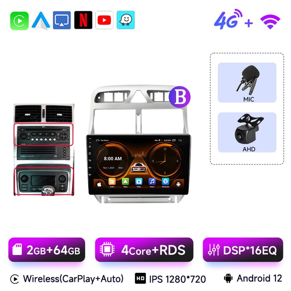 JIUYIN 9 Inch Car Radio For Peugeot 307 307CC 307SW 2002 - 2013 Wireless CarPlay Android Auto Car Intelligent No 2 Din 2din DVD