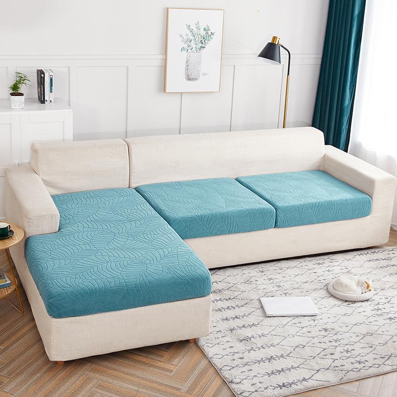 Husă de pernă de canapea de culoare solidă din jacquard, elasticitate mare, frumoasă, lavabilă, detașabilă, potrivită pentru uz casnic