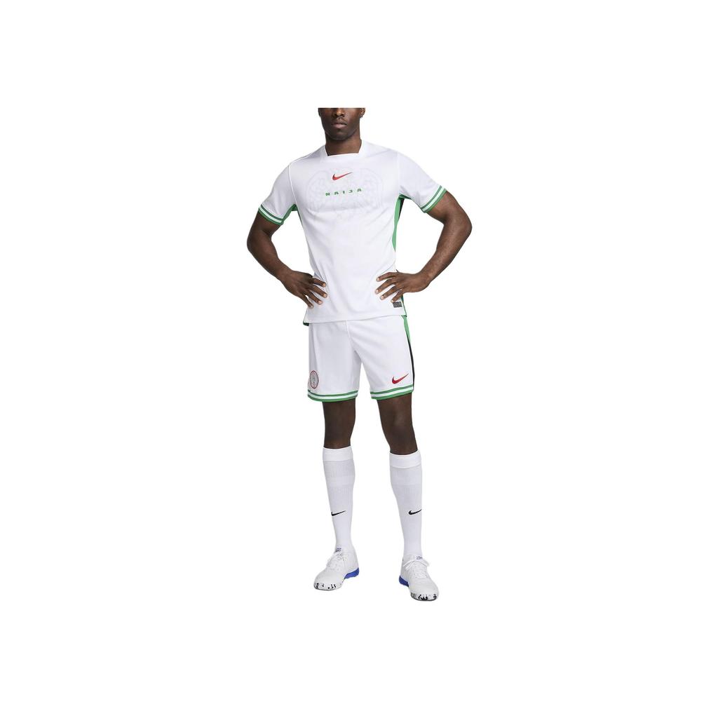 Nike Dri-Fit Nigeria Letter Print Pullover Casual Sport Short Sleeve Soccer Jersey Men Tops White FQ8837-100