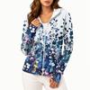Women's Long Sleeve Hooded Sun Protection Jacket with Zipper Pockets Floral Print Lightweight Outdoor Layering Top