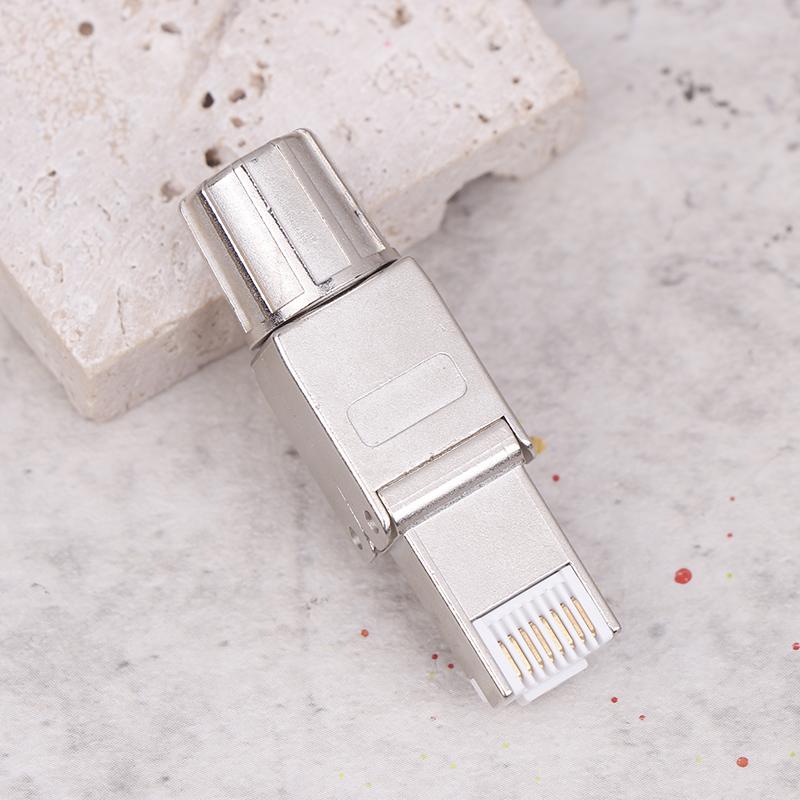1Pc Rj45 Cat7 Connectors Tool-Free Reusable Shielded Ethernet Termination Field Modular Plugs 2000Mhz 40Gbps Lan Cable 22-26Awg