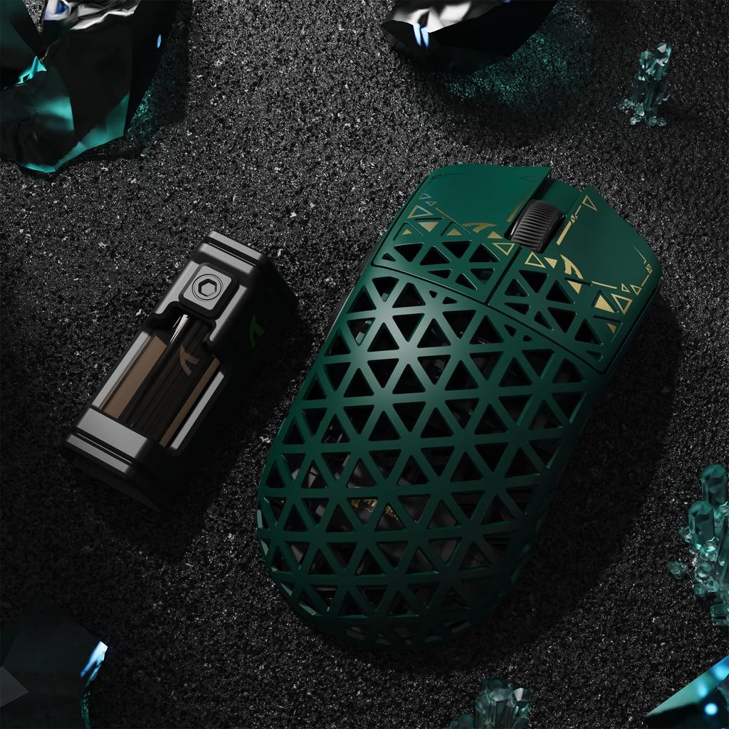 ATTACK SHARK R5Ultra Shadowless Carbon Fiber Wireless Gaming At PAW3950MAX Wireless Nordic52840 Mouse with Coiled Approval Mouse, Ultra-Lightweight