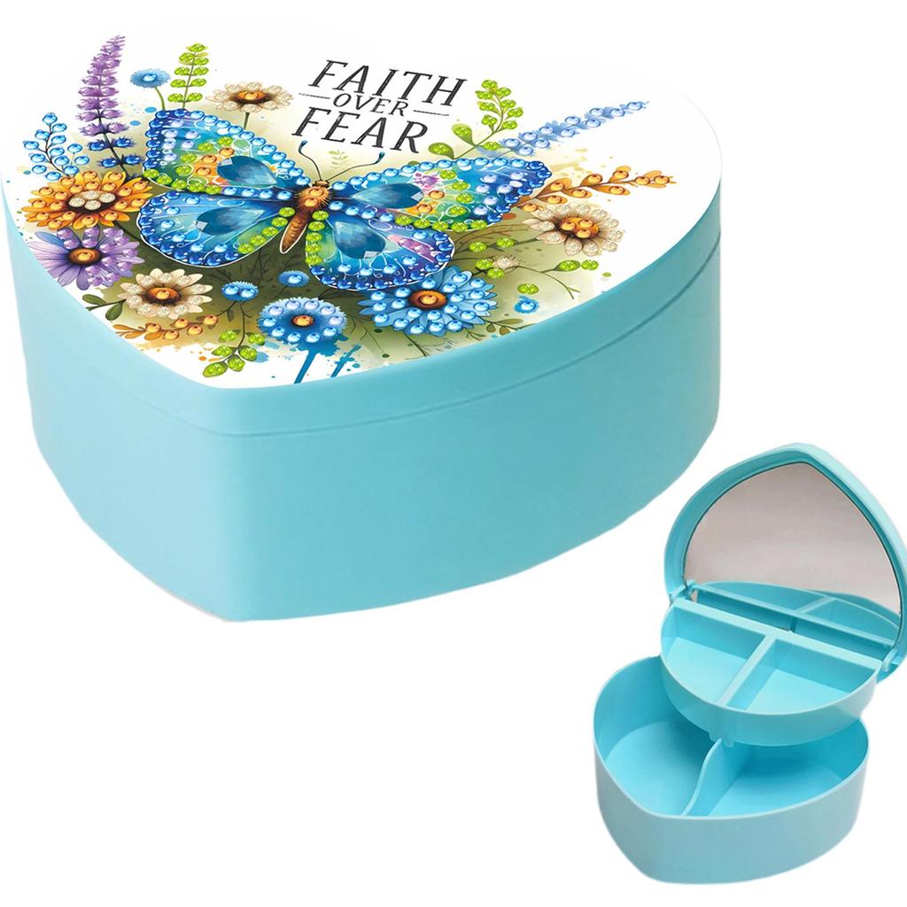 DIY Diamond Painting Handmade Storage Box Partial Drill Crystal Storage Case Kit Heart-Shaped Jewelry Box for Home Decor