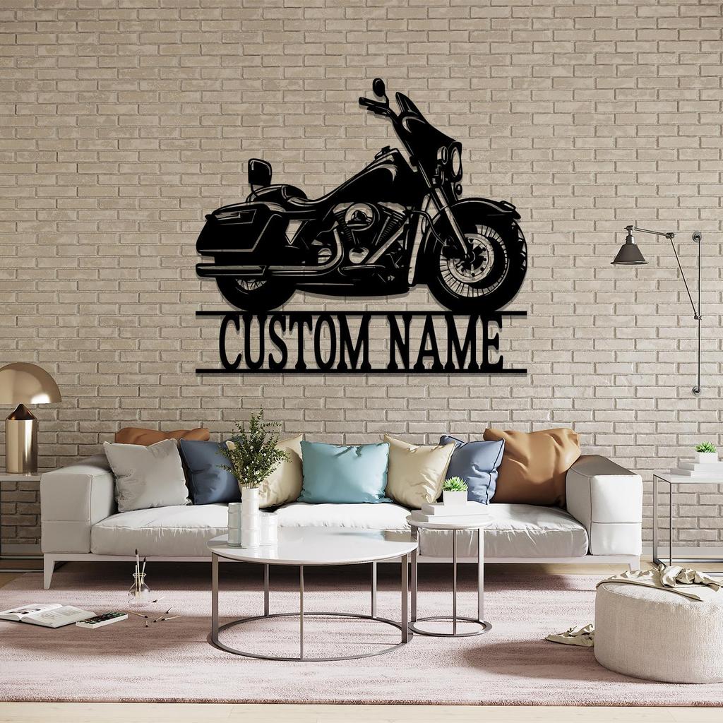 Custom Motorcycle Metal Sign , Personalized Biker Wall Art , Garage Decor