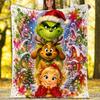 Grinch Theme Printed Blanket Perfect For Couch Bed Travel Outdoor Use Machine Washable Cozy Durable