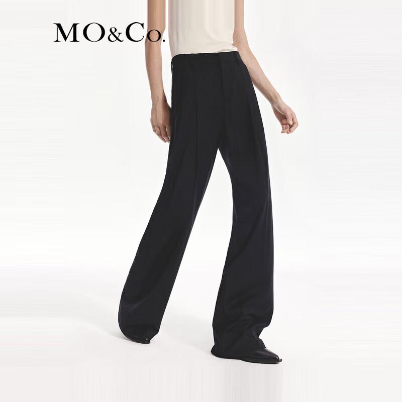 MO&Co. Women's Merino Wool Wide-Leg High-Waist Pants