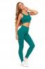 MORAJ Women's Sports Leggings, Fitted, Ribbed, High Waist, L/XL, GREEN