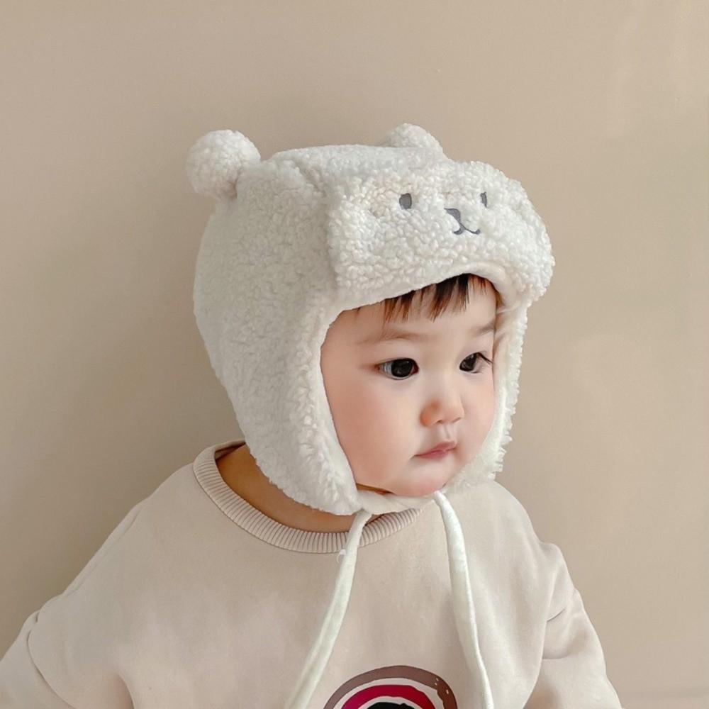 Cute Cartoon Bear Ear Protection Hats Windproof Beanie Cap New Warm Hat Baby