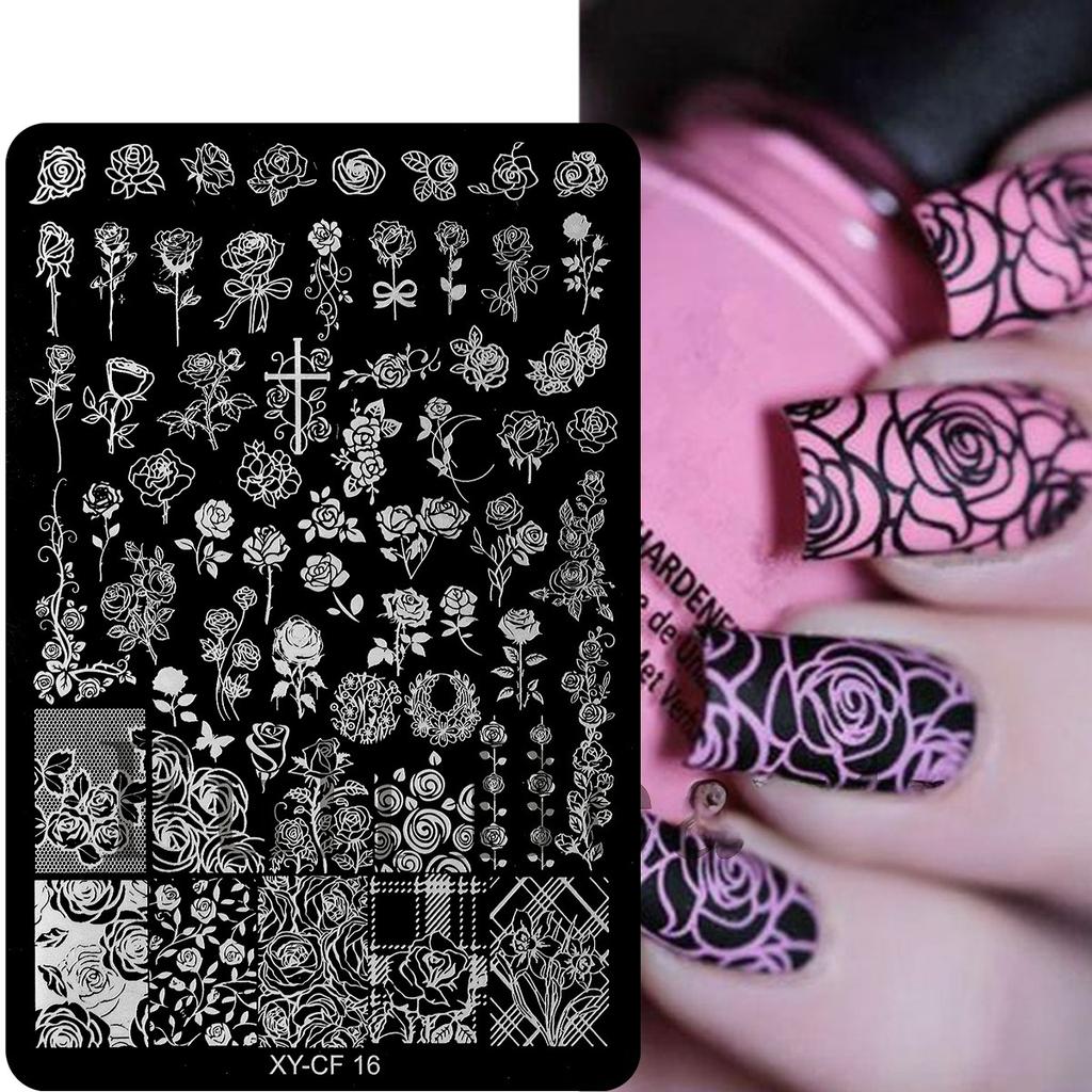Nail Art Butterfly Flower Bow Rose Line Texture Steel Plate Nail Art Transfer Tool