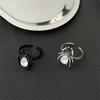 Gothic Spider Rings For Women Men Charm Punk Aesthetic Couple Halloween Jewelry Retro Cool Black Spider Webs Animal Finger Ring
