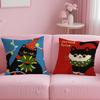 Classic Cartoon Cartoon Cat Cushion Cover Soft  EasyWash Pillow Case  Versatile for Couch Bed Travel and Office