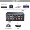 Comutator Audio Stereo Bidirecțional cu 4 Căi 2×4/4×2 Canale L/R Divizor RCA Profesional Comutator Selector Pentru Sisteme Audio DVD