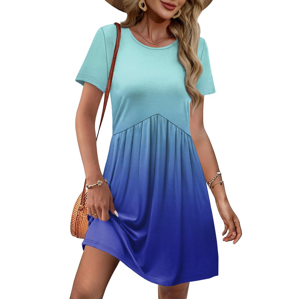 Dresses For Women Short Sleeve O Neck Casual Dresses Waist Maternity Dress With Pockets