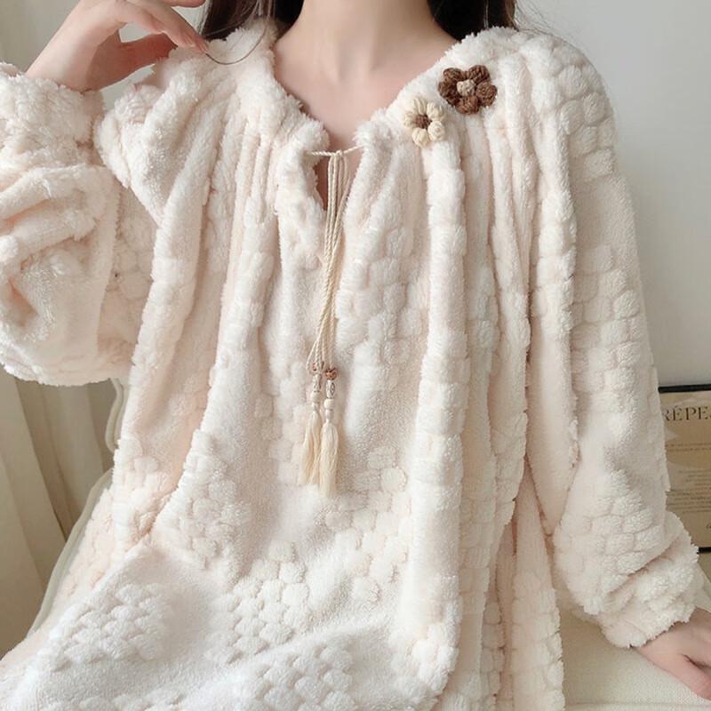 OEING Women's Winter Flannel Princess Nightgown