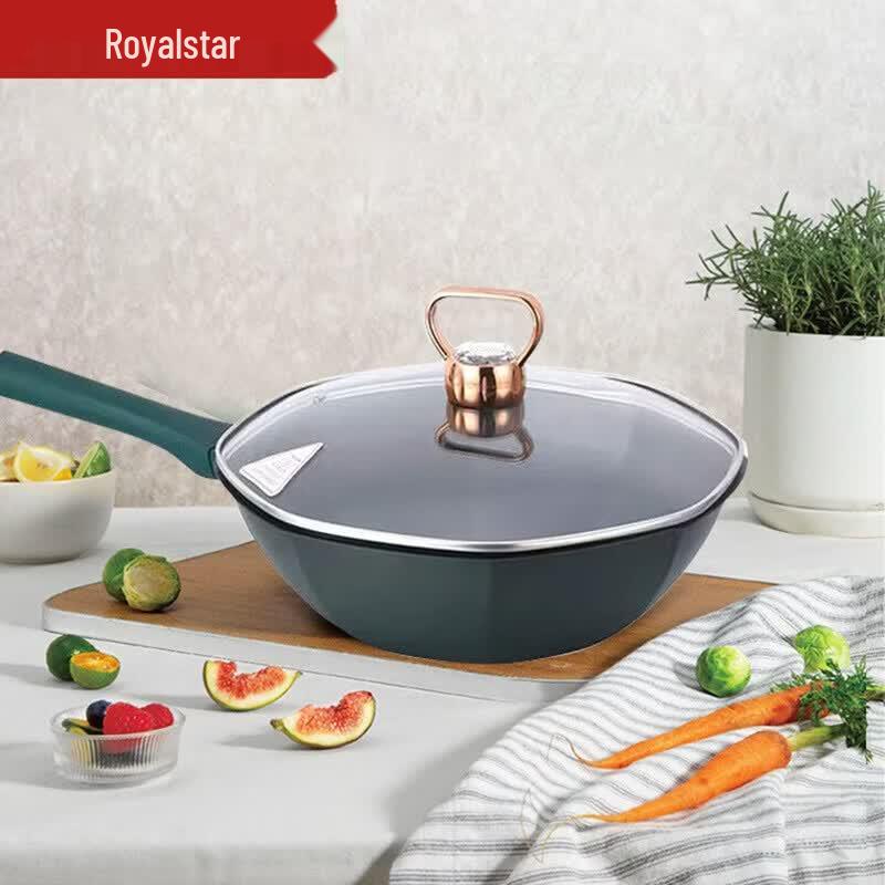 Royalstar Non-Stick Flat Bottom Low Smoke Wok