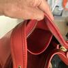 Coach Bucket-Style Shoulder Bag Red 9953 Vintage Leather Light signs use