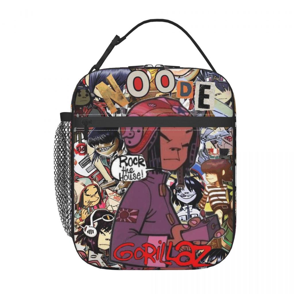 Music Band Gorillaz Insulated Lunch Bag for Women Kids Portable Food Boxes Thermal Lunch Box Tote
