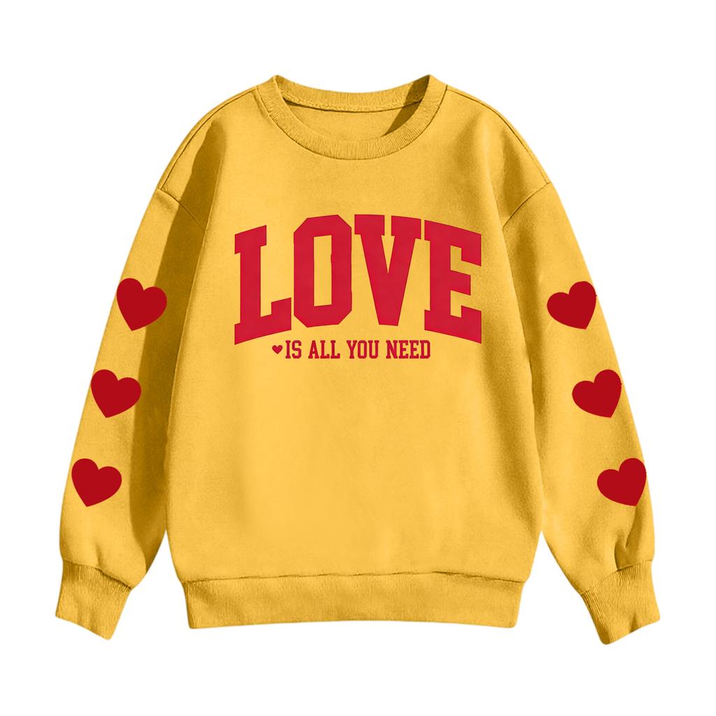Felpa con cappuccio e stampa per bambini, girocollo casual, manica lunga