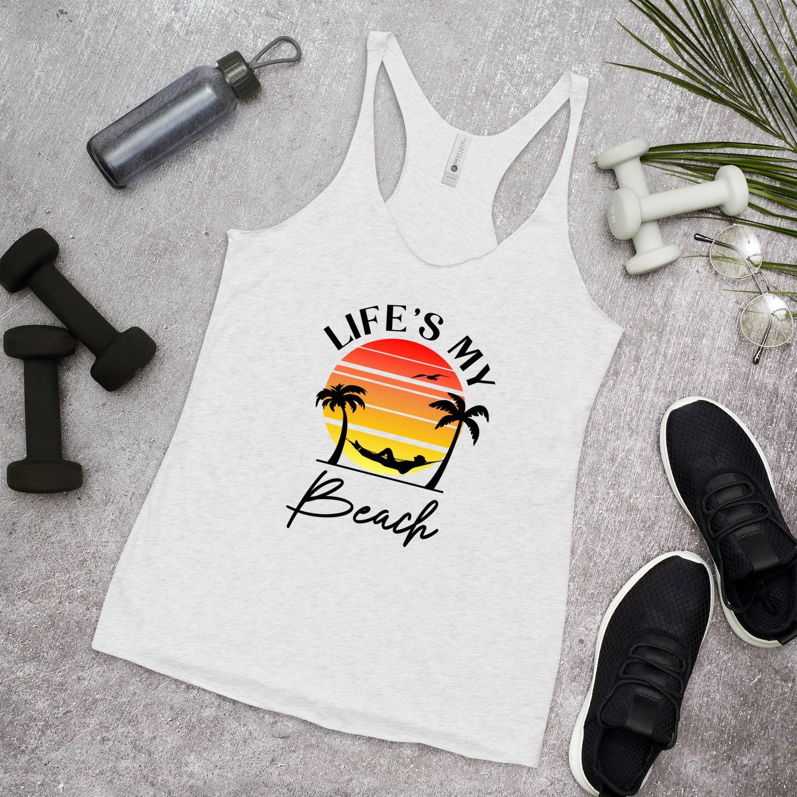 Funny Life s My Beach Women s Racerback Tank For Your Next Summer Vacation S