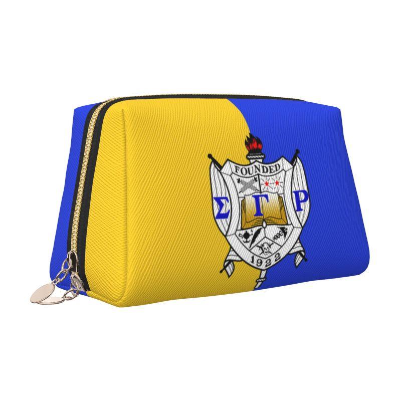 

Sigma Gamma Rho 1922 SGR Print Makeup Bag for Women Girls Gifts Waterproof Foldable Leather Travel Toiletry Pouch Cosmetic Bag