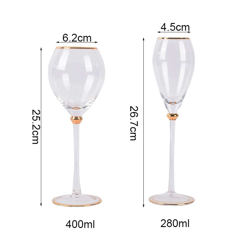 2Pcs 400ml Retro Phnom Penh Wine Glass Crystal Champagne Glasses Goblet Wedding Party Glass Cup Drinkware Valentine's Day Gifts