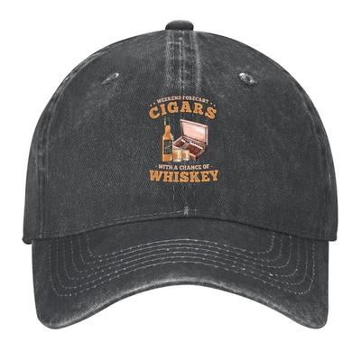 Weekend Forecast Cigars with a Chance of Whiskey Baseball Cap Fishing Cap Golf Hat Party Hat Luxury Woman Cap For Man Womens