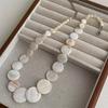 Bohemian Women's Necklace - Fashion Irregular Round Faux Shell Pendant Stylish Elegant Design Autumn Winter Statement Accessory