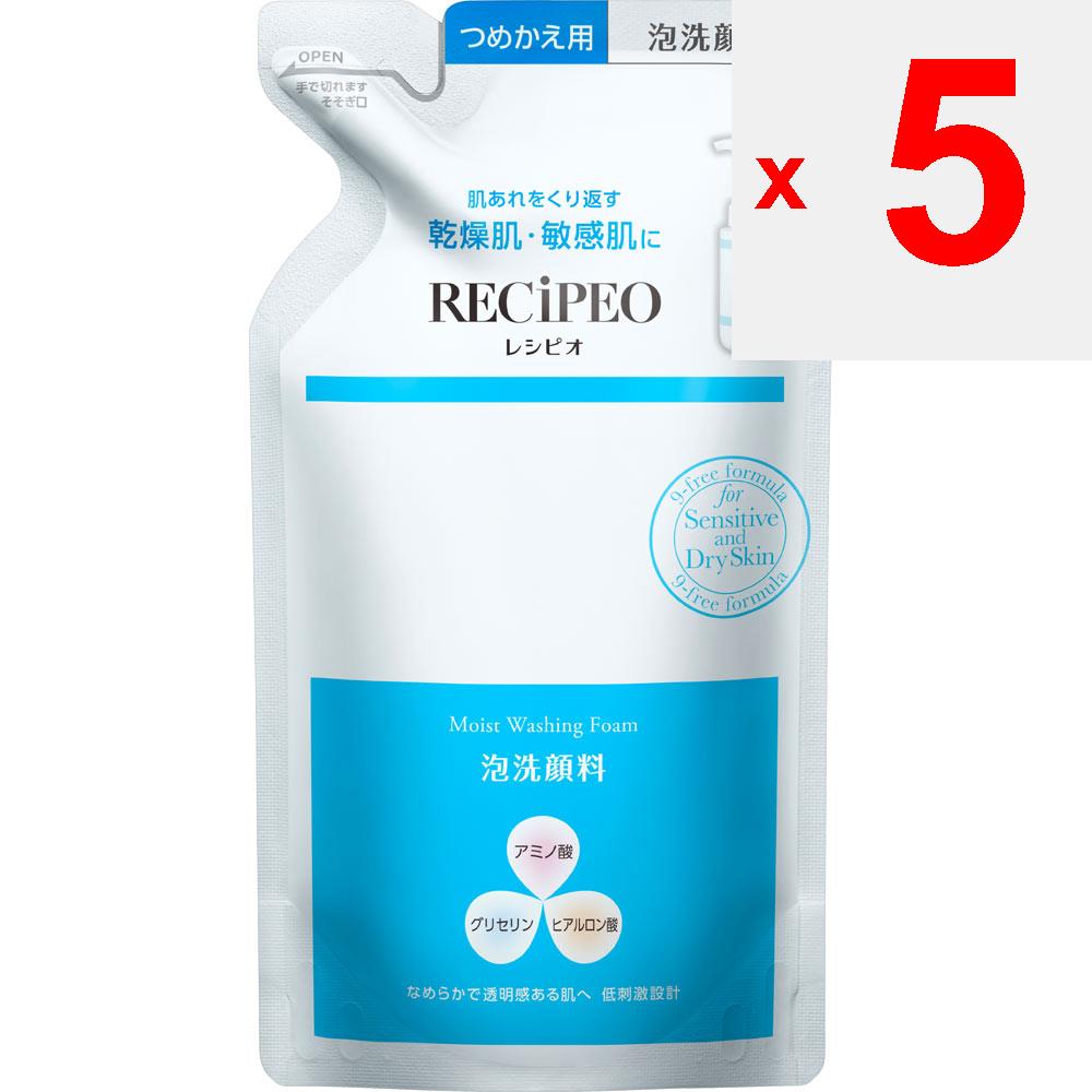 Recipeo  Recipeo Moist Washing Foam Refill 180mL Face Care Recipio Wet Your Palms and Face, Then Press the Pump Twice To Dispense a Small Am