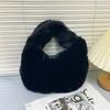 Fur Women'S Small Half Moon Bag Luxury Warm Plush Wrist Bags For Women Fashion Furry Short Handle Clutch Cute Ladies Coin Purses
