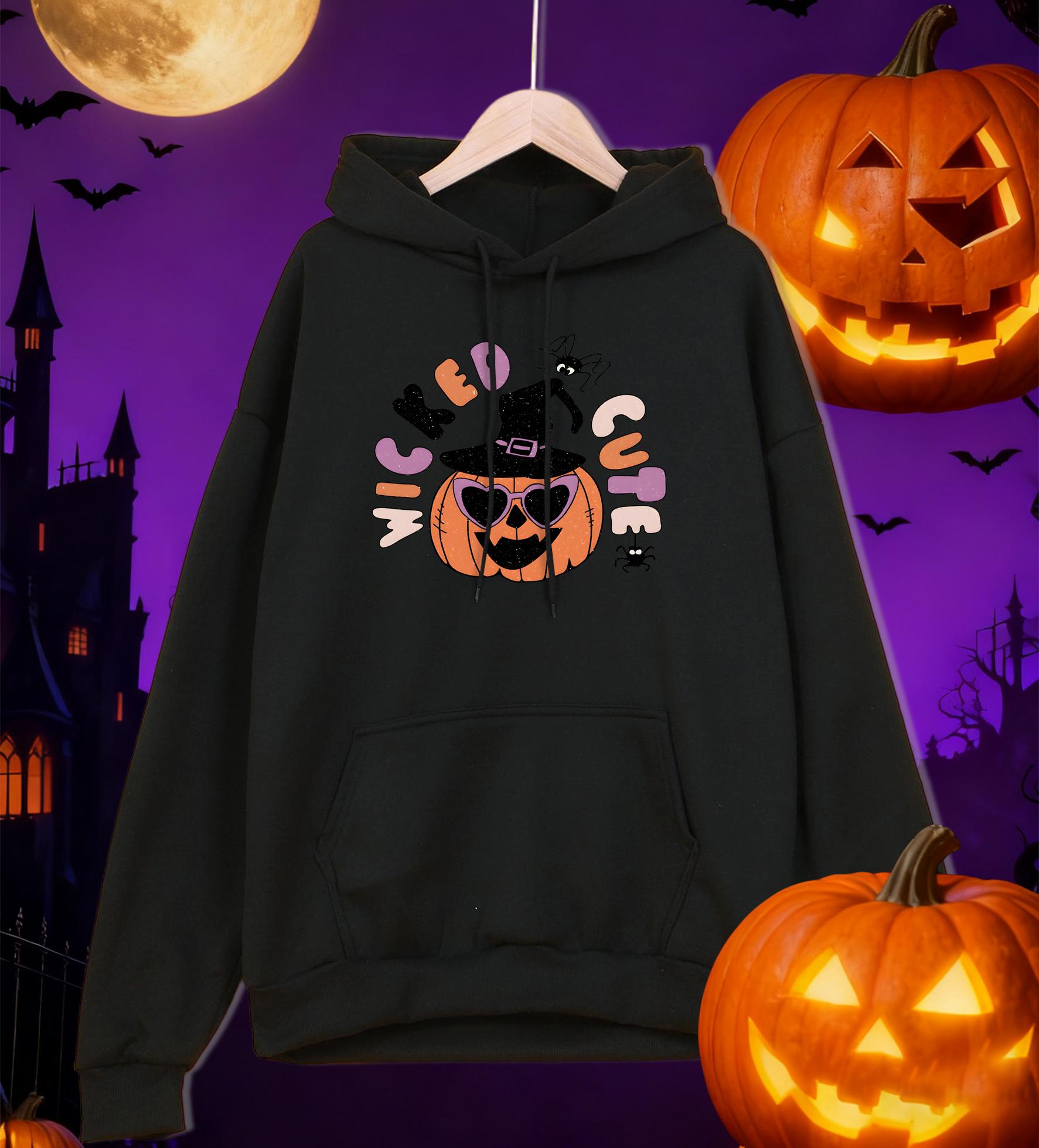 

Halloween Wicked Cute Pumpkin Head Print Men Hoodie Hip Hop Loose Streetwear All-Match Fleece Hoody Autumn Multicolor Sportswear 3XL