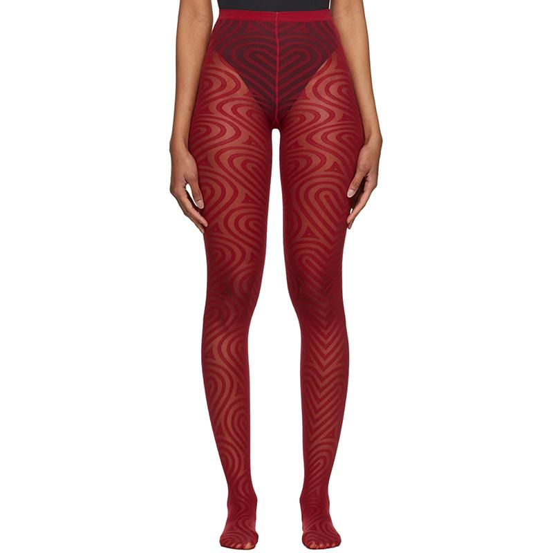 Women Patterned Pantyhose Y2k Aesthetic Tie Dye Sheer Tights Funky Print Hollow Out Mesh Stockings Leggings Grunge Streetwear