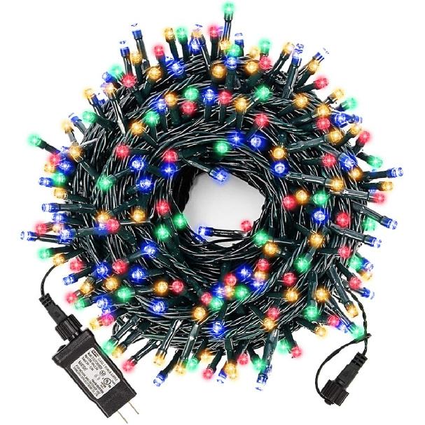 XUNXMAS Bright Christmas Lights Outdoor 300 LED String Lights