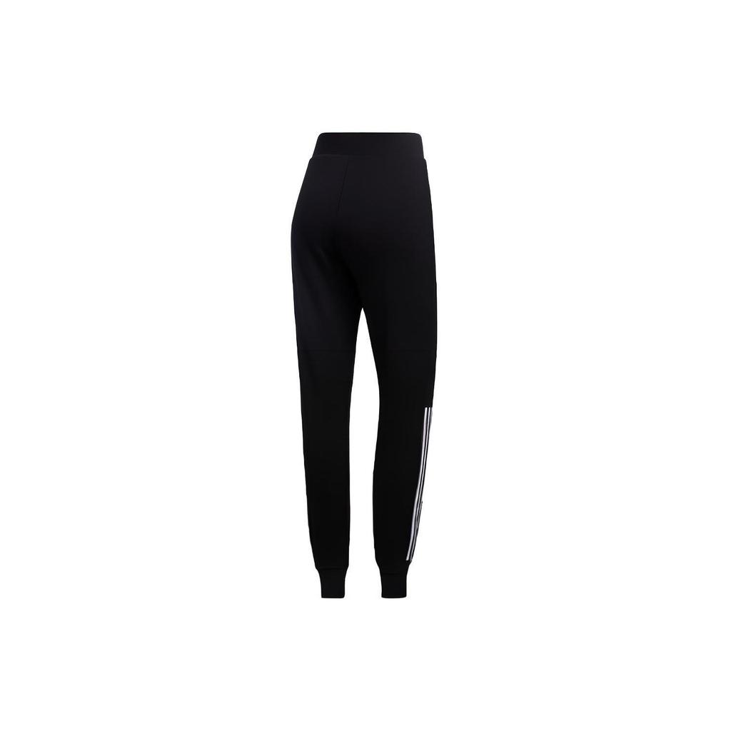 Adidas Neo Vintage Three-Stripe Color-Block Tapered Knit Sports Pants Women Pants Black GL6057