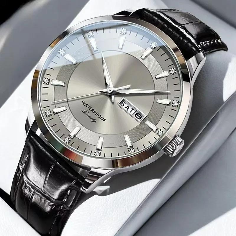 Fully Automatic Non Mechanical Men's Watch Hollowed Out Waterproof Luminous Dual Calendar Wristwatch
