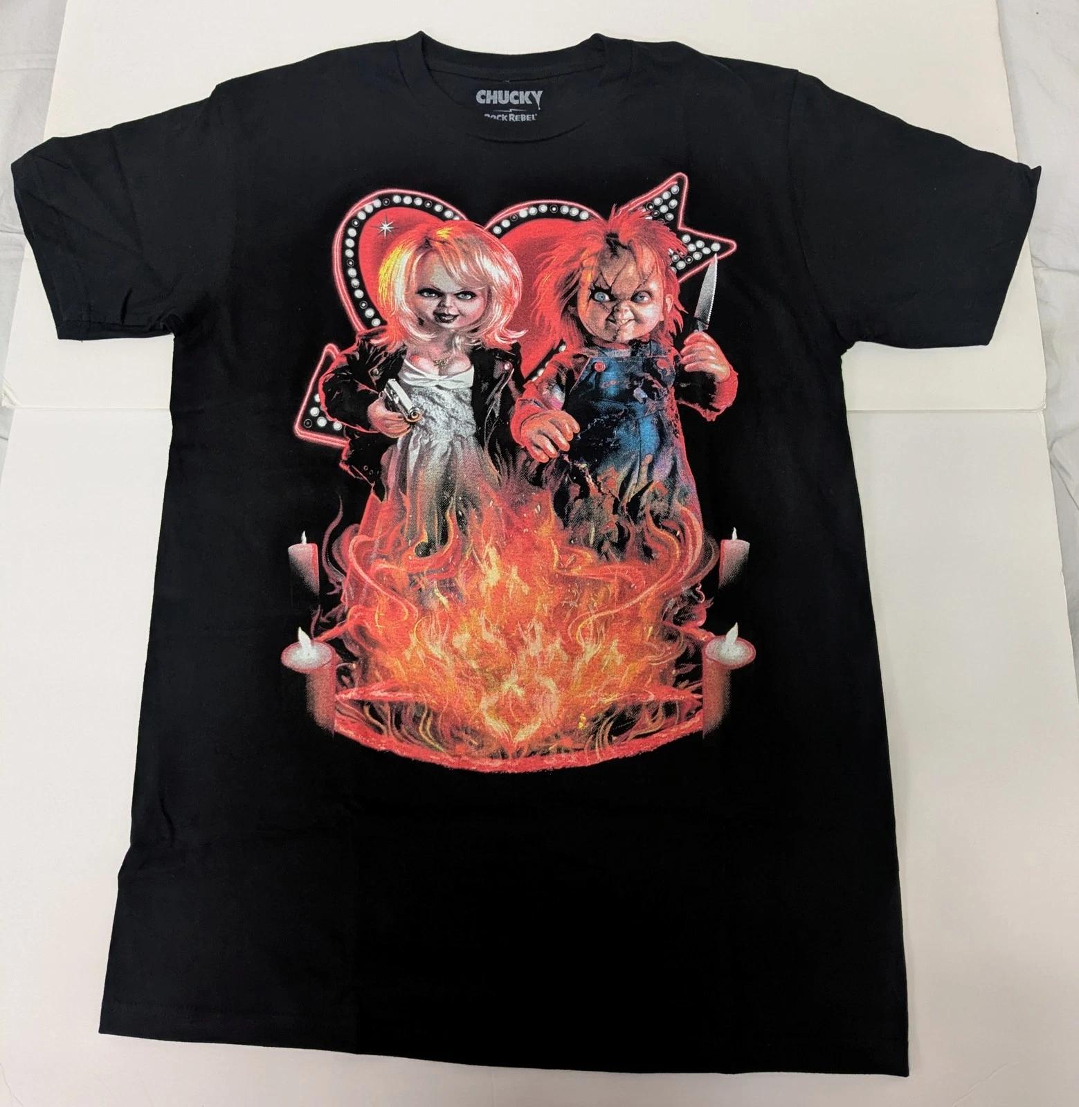 Bride Of Chucky Men s T-Shirt Officially Chucky and Tiffany Movie Tee S