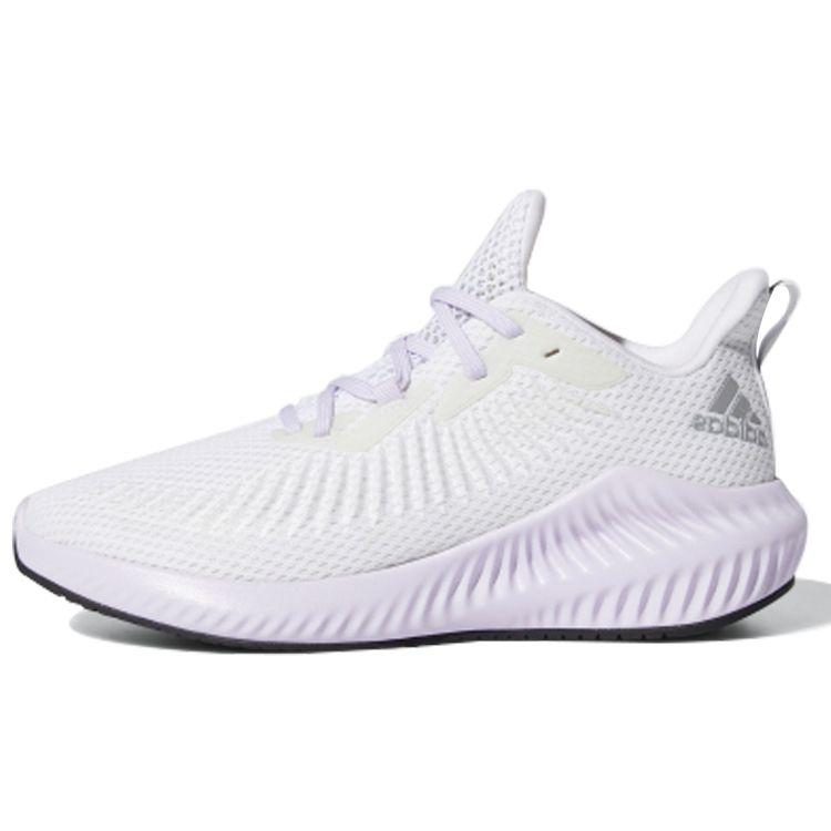 Adidas Alphabounce 3 Comfortable Simple Fabric Non-Slip Durable Low-Top Marathon Running Shoes Women sneaker Crystal-White Silver EG1389